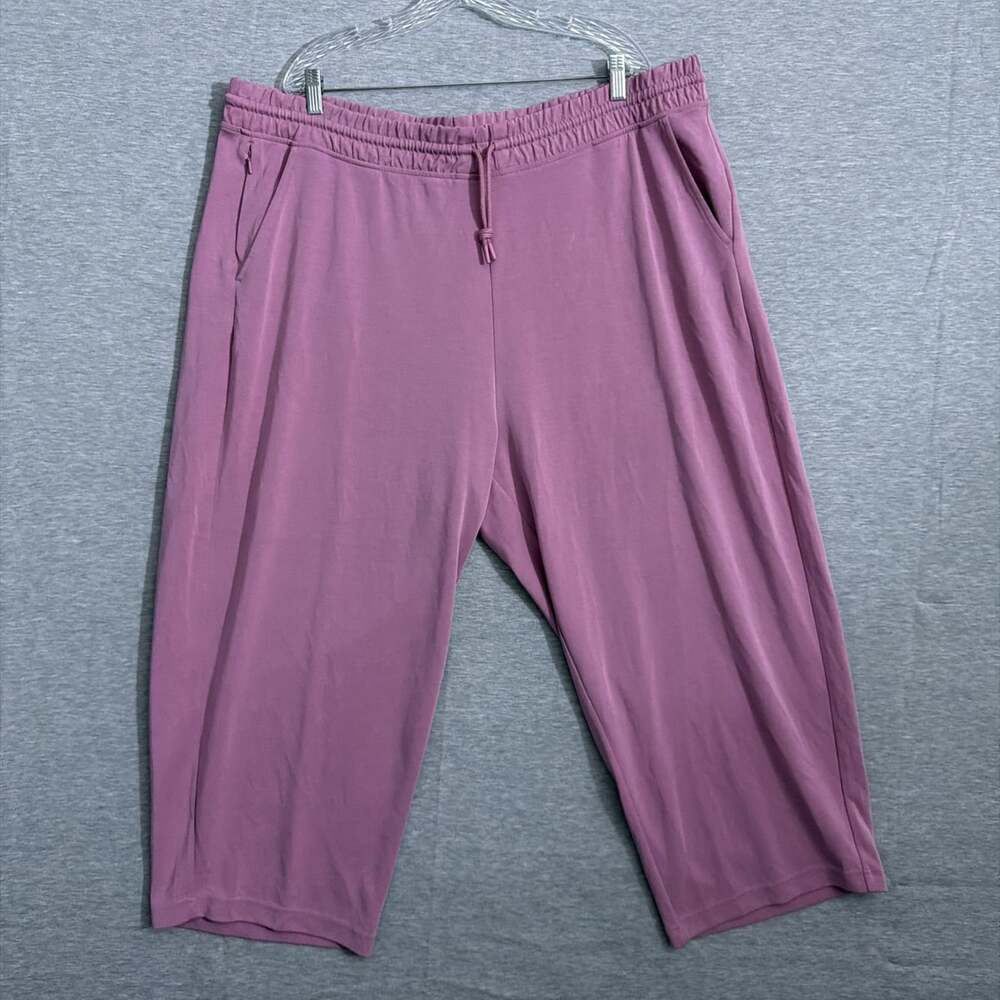 Athleta Women's Plus 3X Pink Modal Seasoft Straight Leg Pull On Drawstring Pant